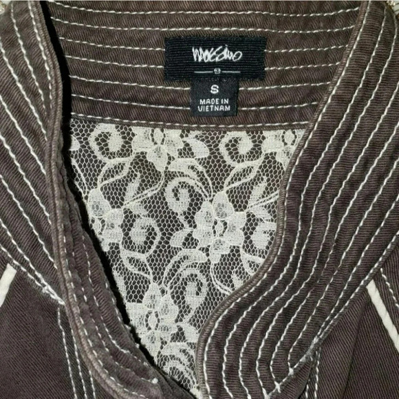 Mossimo S‎ brown/white fitted boho blazer/jacket - Picture 6 of 6